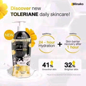 Minako Niacinamide Glutathione Plus Body Lotion 500ml leaves skin feeling smooth