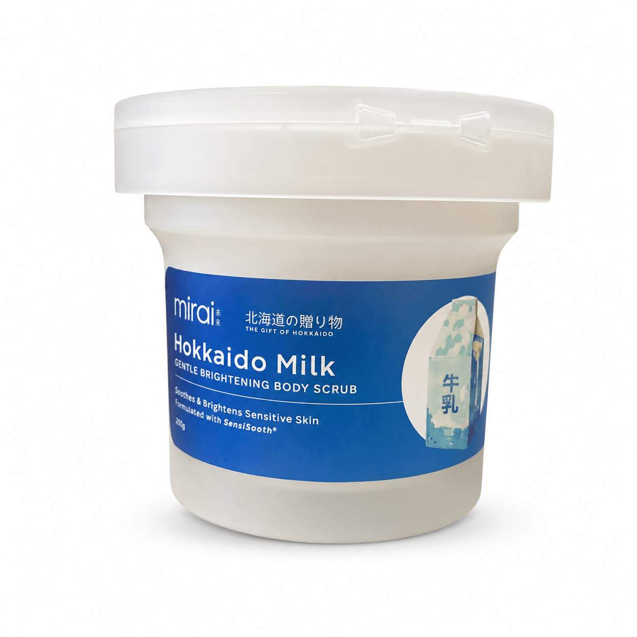 Mirai Hokkaido Milk Gentle Body Scrub with creamy Japanese-inspired body care formula