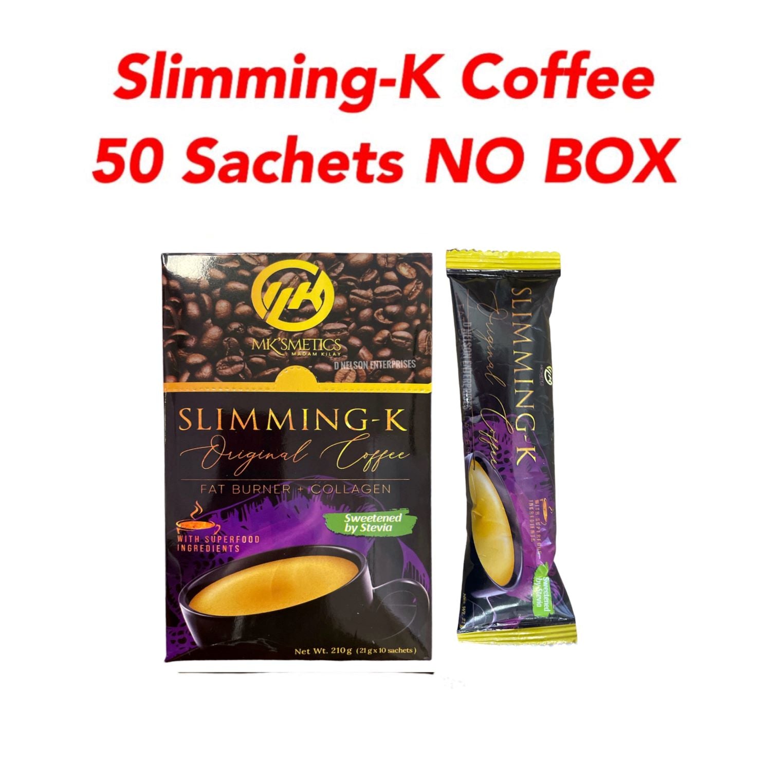 50 Sachets MK Slimming-K Coffee Fat Burner + Collagen - UNBOXED