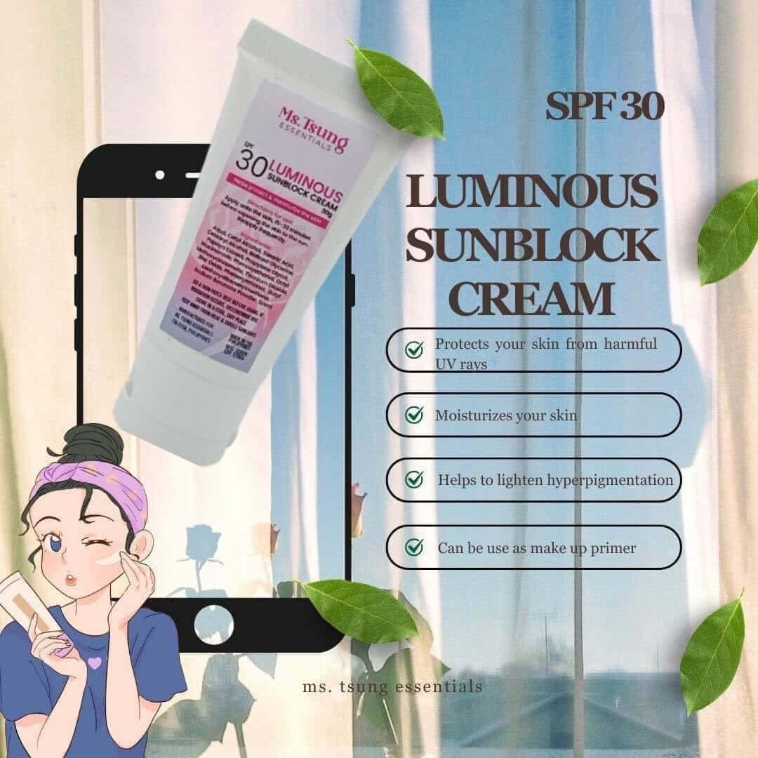 Ms. Tsung Essentials Luminous Sunblock SPF 30 for broad spectrum use