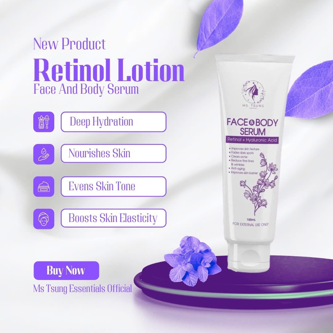 Ms. Tsung Essentials Retinol & Hyaluronic Face & Body Serum Lotion