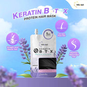 MSoleil 1-Minute Lavender Keratin BTX Protein Hair Mask with Biotin and Collagen – Boosts moisture and softness.