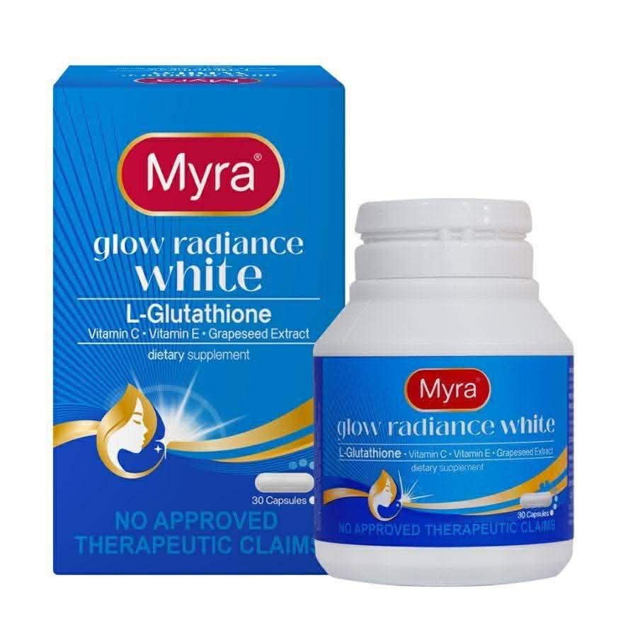 Myra Glow Radiance White 30‑Capsules – L‑Glutathione Skin Brightening & Antioxidant