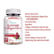 Nature Glow Glutathione Collagen - Cranberry Flavor, 60 Chewable Gummies