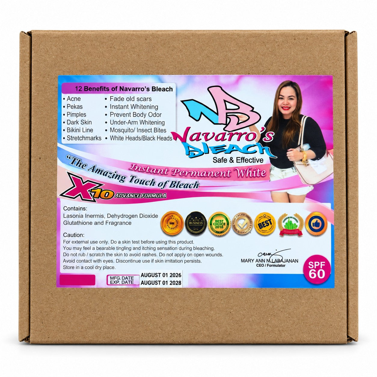 Navarro’s Bleach X10 Pre-Mix & Soap Bundle includes a cleansing bar for use according to its own directions.