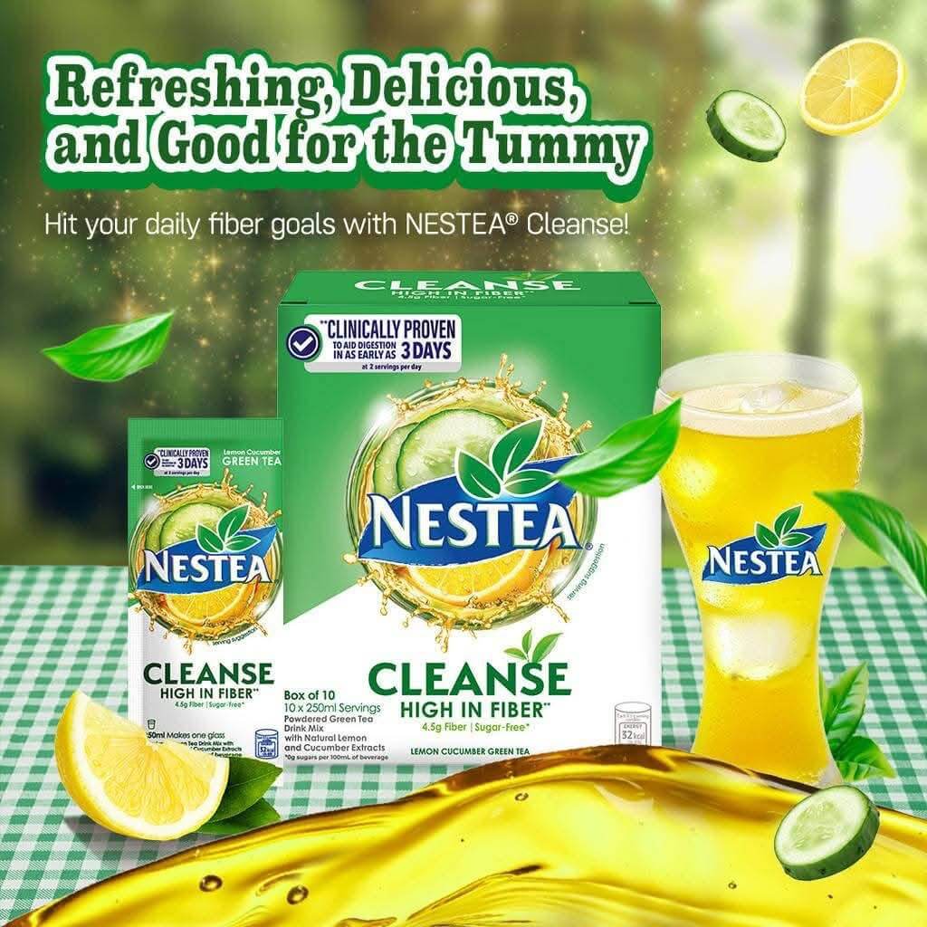 NESTEA Cleanse High Fiber Green Tea Drink Mix, Lemon Cucumber Flavor ...