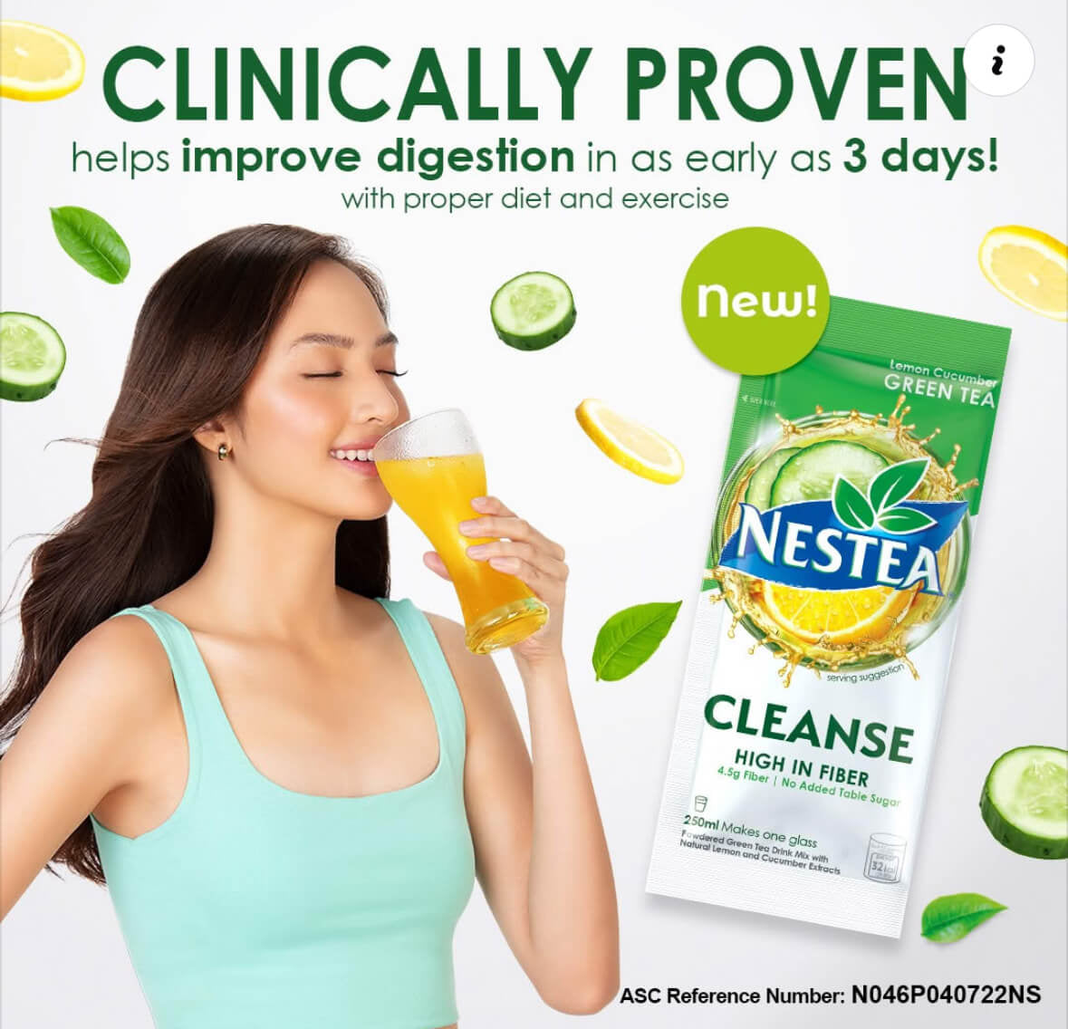 NESTEA Cleanse High Fiber Green Tea Lemon Cucumber Boosts Energy & Vitality