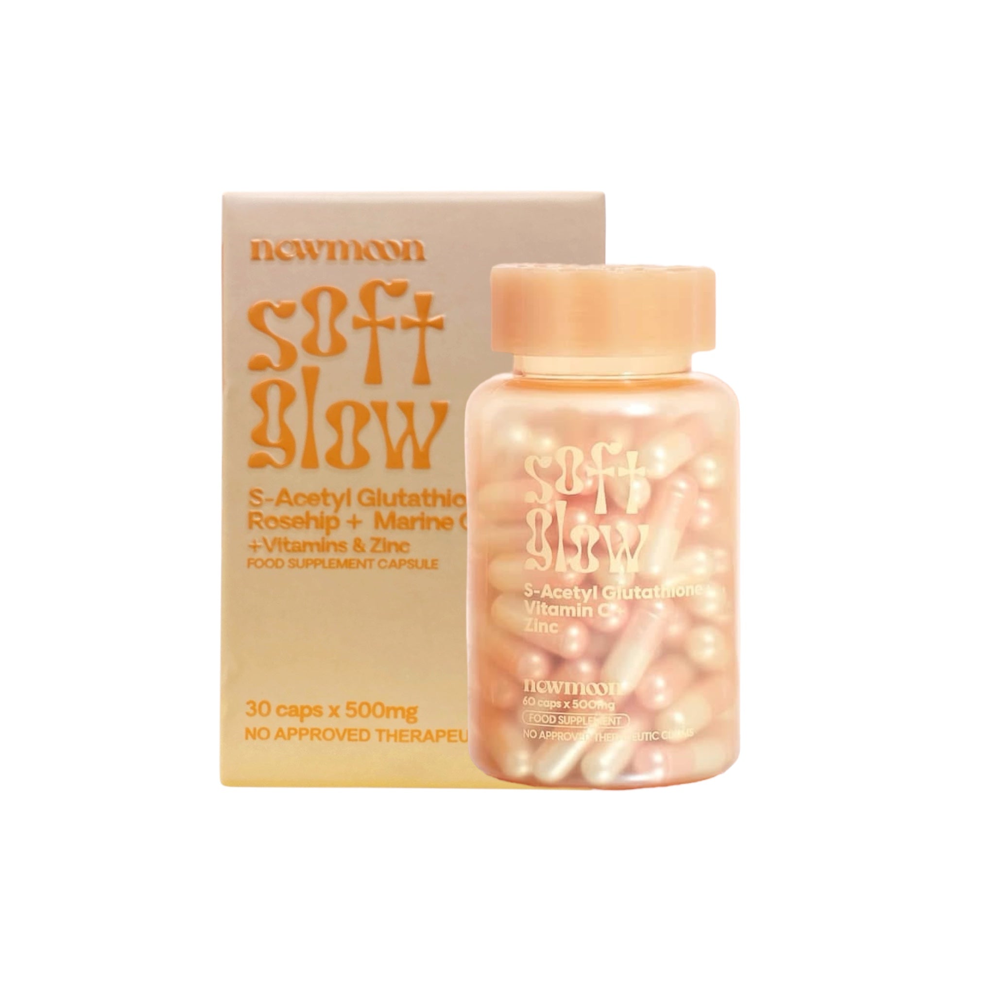 New Moon Soft Glow by Dear Face S-Acetyl Glutathione Rosehip Marine Collagen Vitamins Zinc 30 Capsules 500mg

