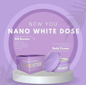 NEW YOU Nano White Dose 10X Booster Body Cream applies smoothly with no greasy feel