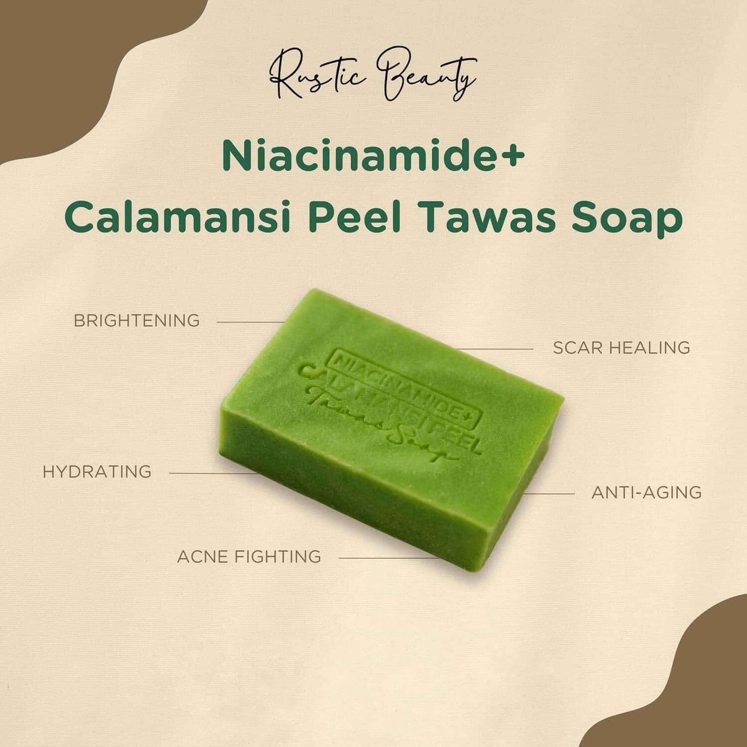 Niacinamide + Calamansi Peel Tawas Soap 100g infused with calamansi peel for refreshed skin