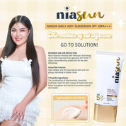 NIASUN Daily Airy Sunscreen SPF 50 PA+++ 50ml with non greasy formula