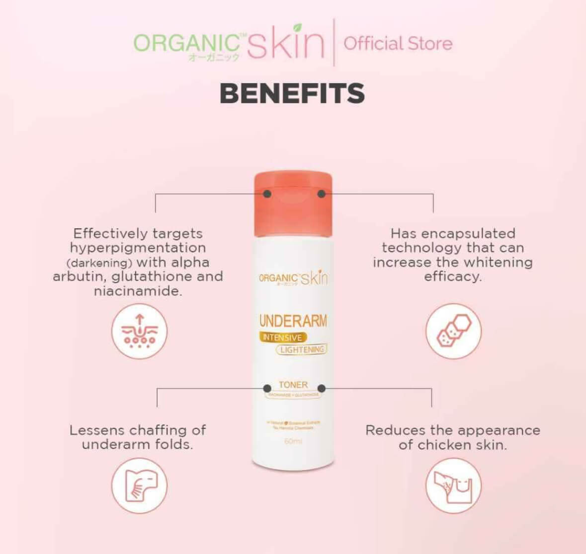 Organic Skin Underarm Toner suitable for daily use

