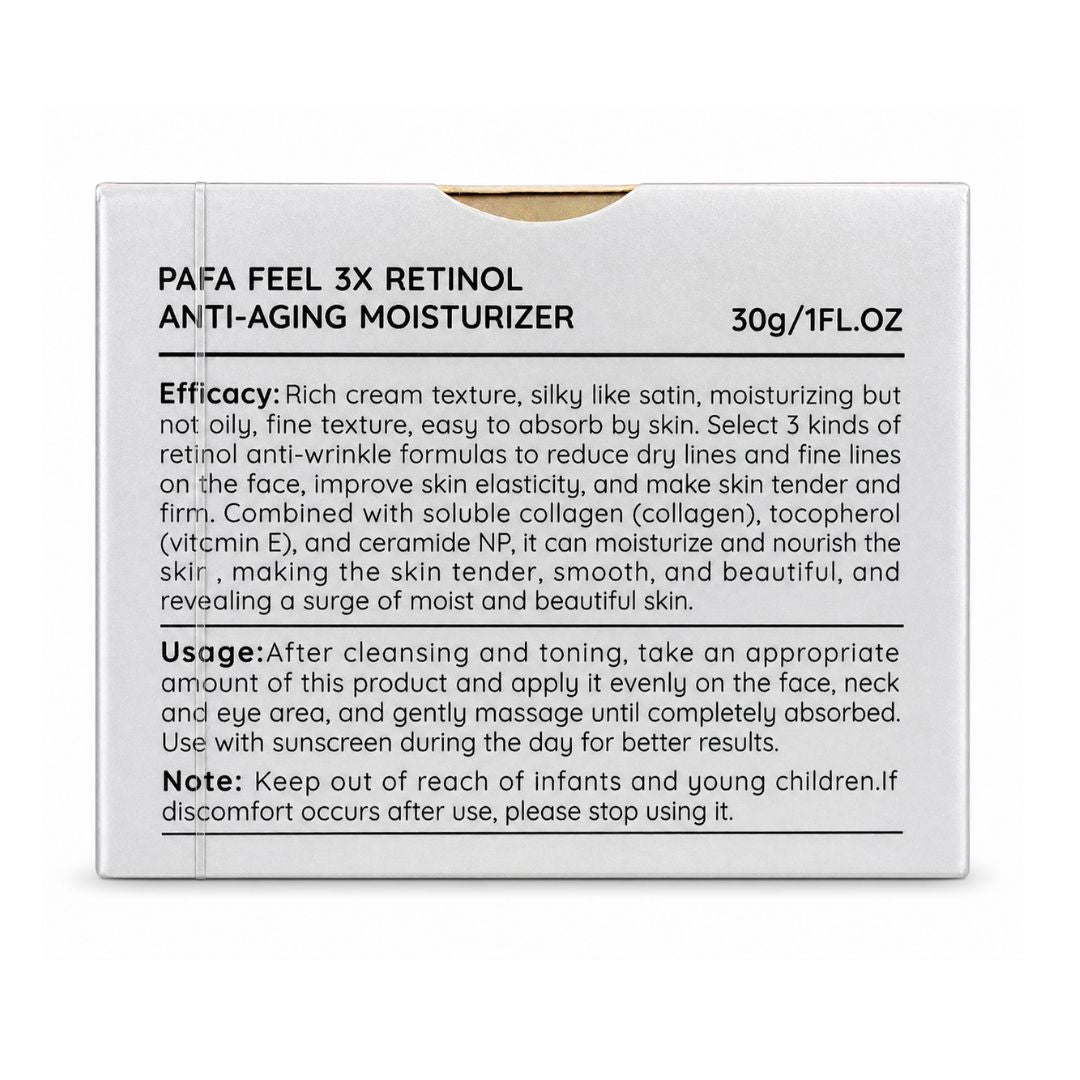 Papa Feel 3X Retinol Anti-Aging Moisturizer 30g with vitamin e and collagen for skin conditioning