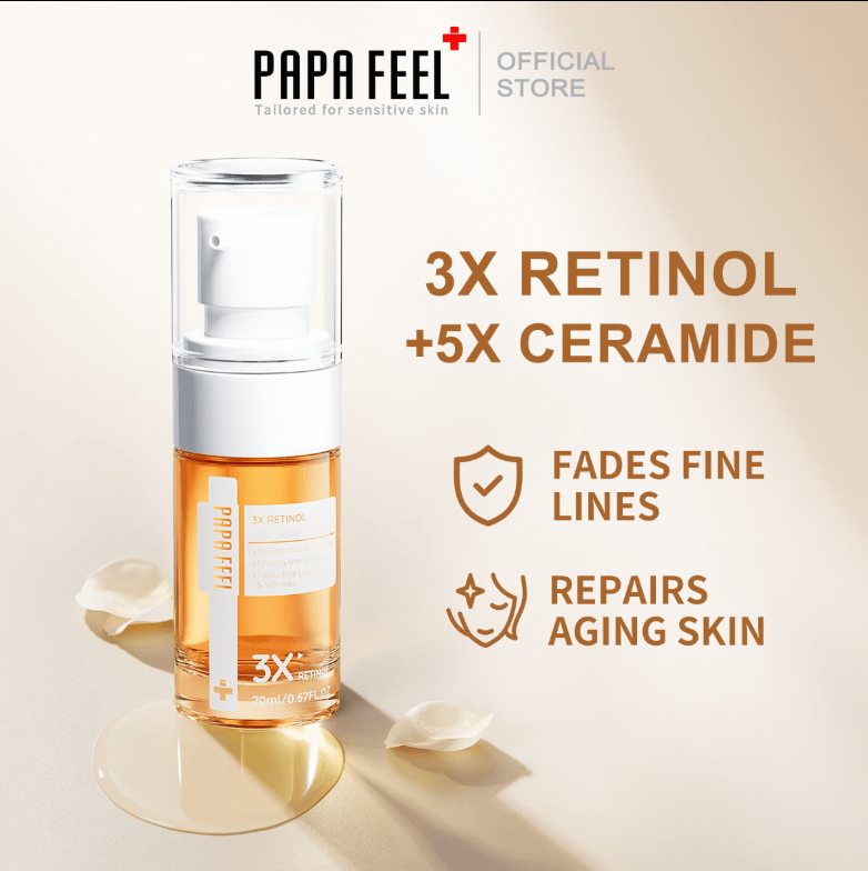 Papa Feel 3X Retinol Serum 50ml – Supports smoother, softer skin with lightweight nightly care
