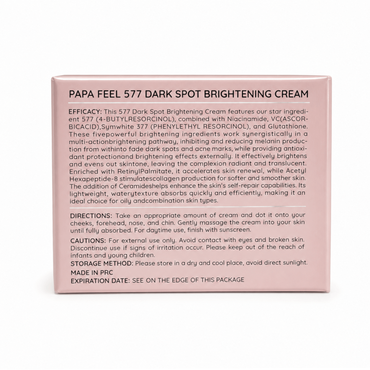 Papa Feel 577 Dark Spot Brightening Cream vitamin c enriched moisturizer for glow support