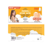 Gentle cleansing soap bar set by Luxe Organix with papaya and kojic ingredients