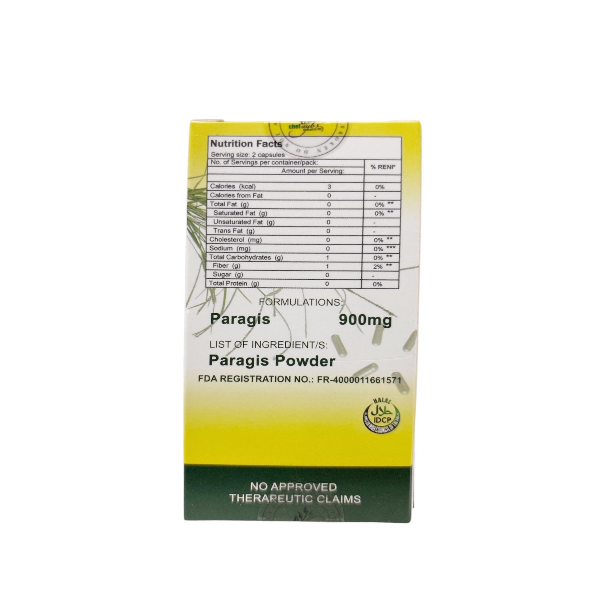 Paragis Gold Capsules Eleusine Indica 60 Capsules 900mg natural herbal capsule
