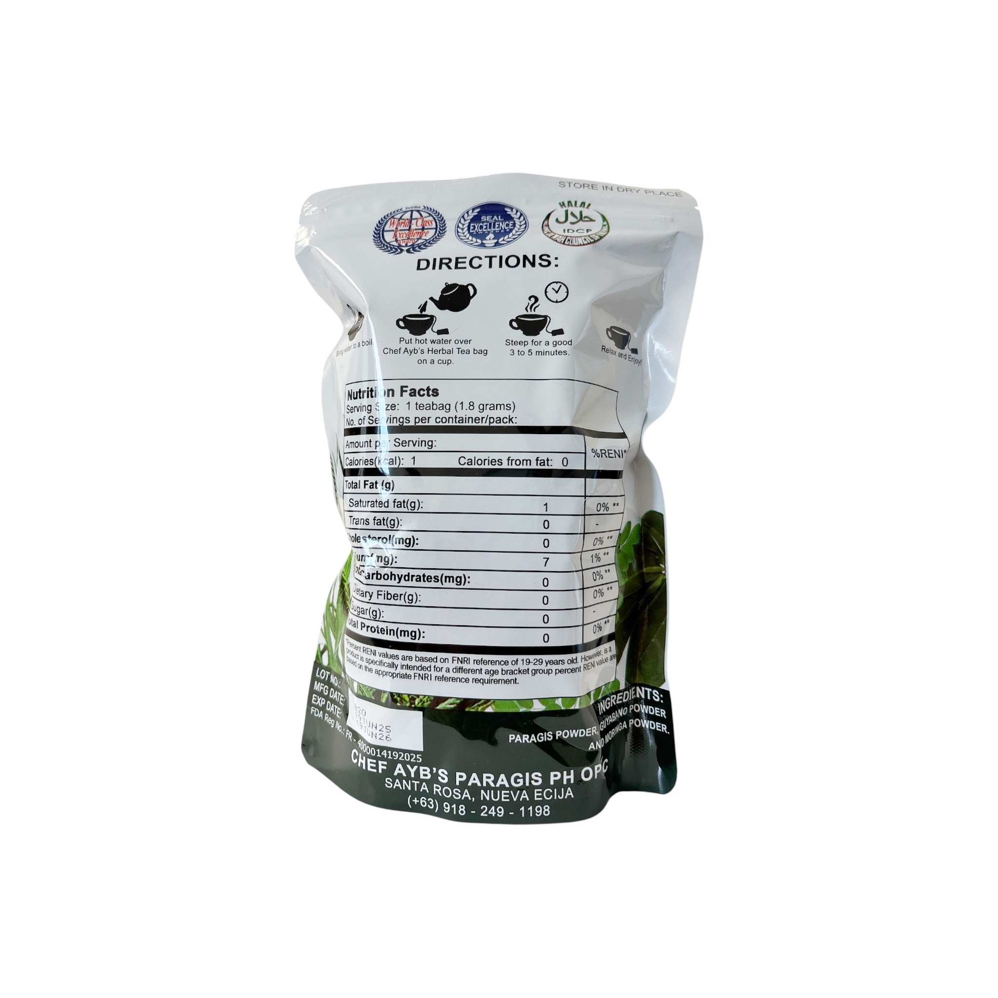 Paragis with Moringa and Guyabano Tea - 20 Sachets 