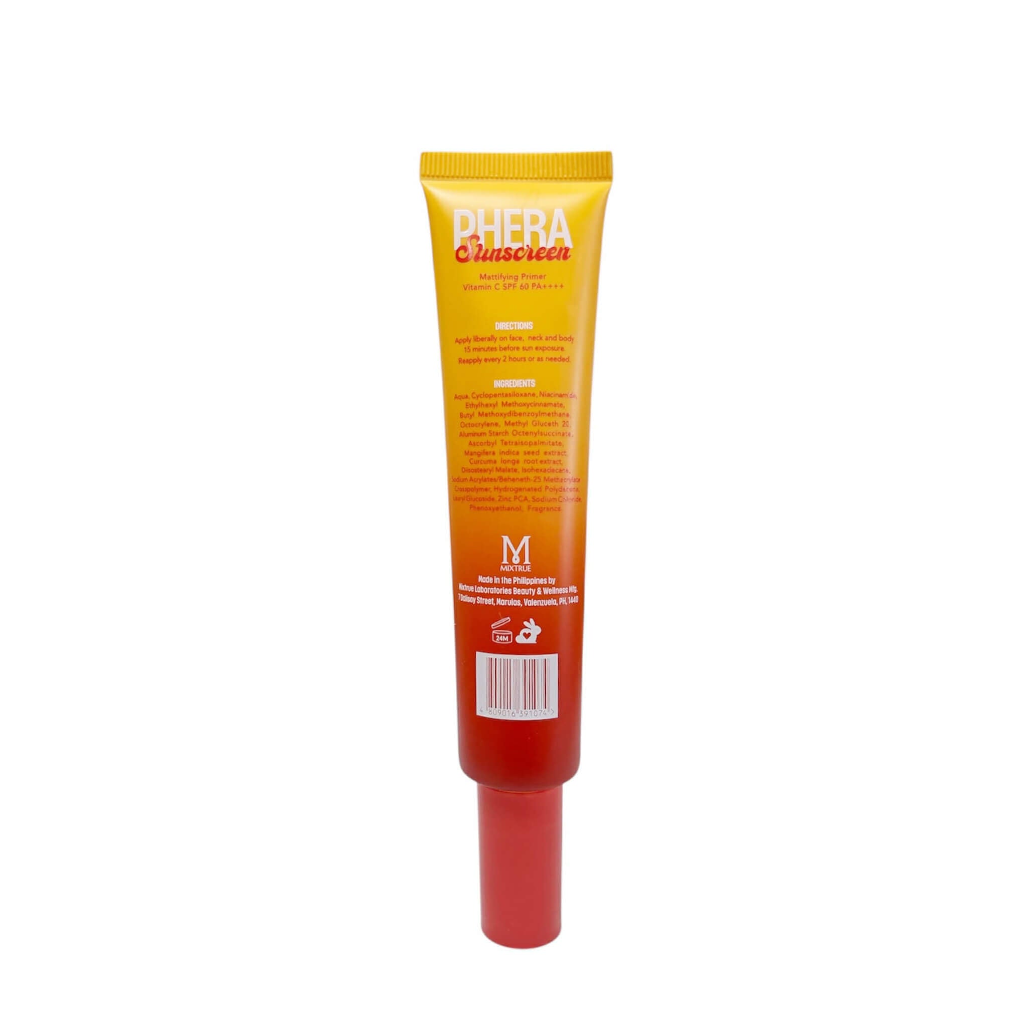 Phera Sunscreen Mattifying Primer Vitamin C SPF 60 PA++++ providing daily sun protection for all skin types