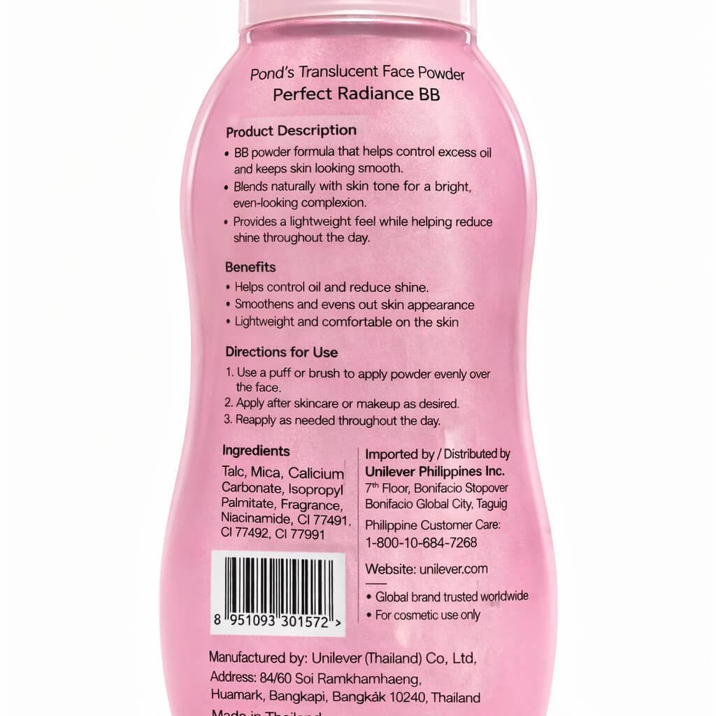 Pond’s Perfect Radiance BB Translucent Face Powder with skin-matching formula for natural-looking complexion