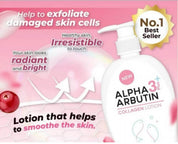PRECIOUS SKIN Alpha 3 Arbutin + Collagen Body Lotion providing deep hydration for silky, soft skin.