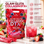Precious Skin Glam Gluta Collagen DTX Plus Mixed Berry with 5,000 mg tripeptide fish collagen per serving
