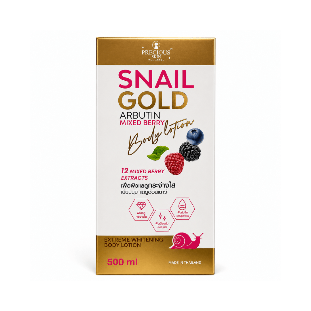 Precious Skin Snail Gold Arbutin Mixed Berry Body Lotion 500ml lightweight body moisturizer for everyday use
