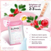 Precious Skin Thailand Alpha Arbutin Plus Soap moisturizing bar for face and body, supports smooth texture.