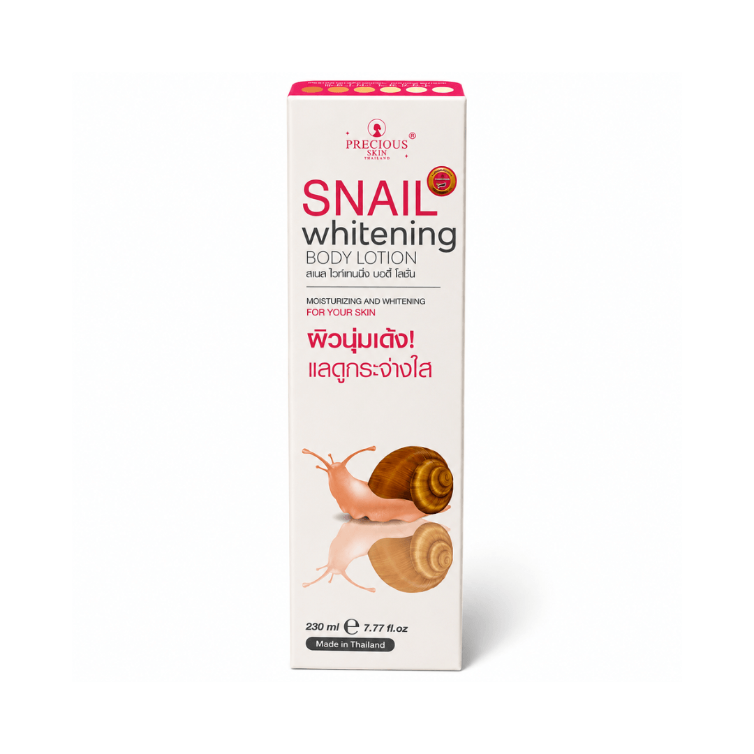 Precious Skin Thailand Snail Body Lotion 230ml enriched with snail mucin for nourishing daily body care