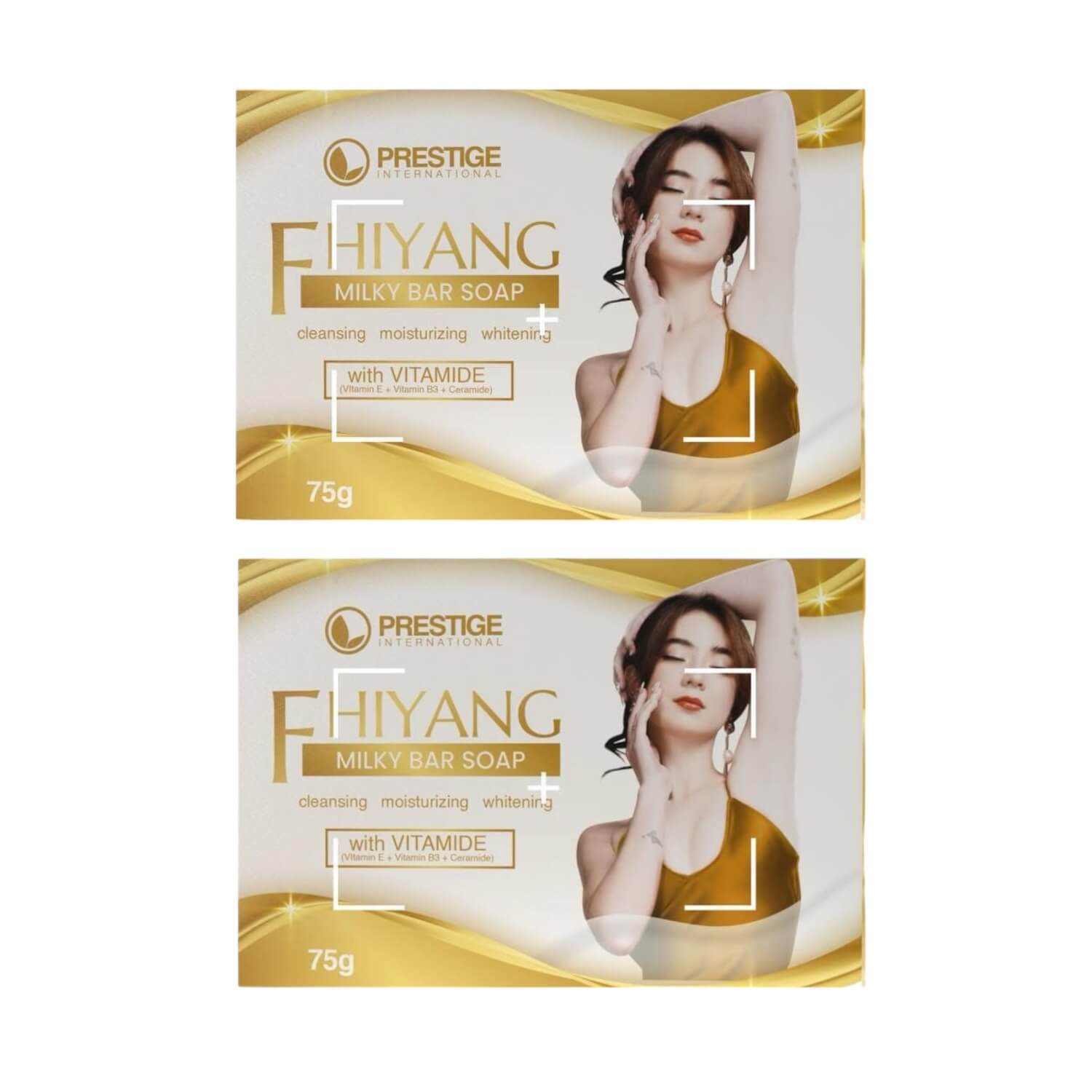 2 Bars Prestige International FHIYANG Milky Bar Soap (75g)