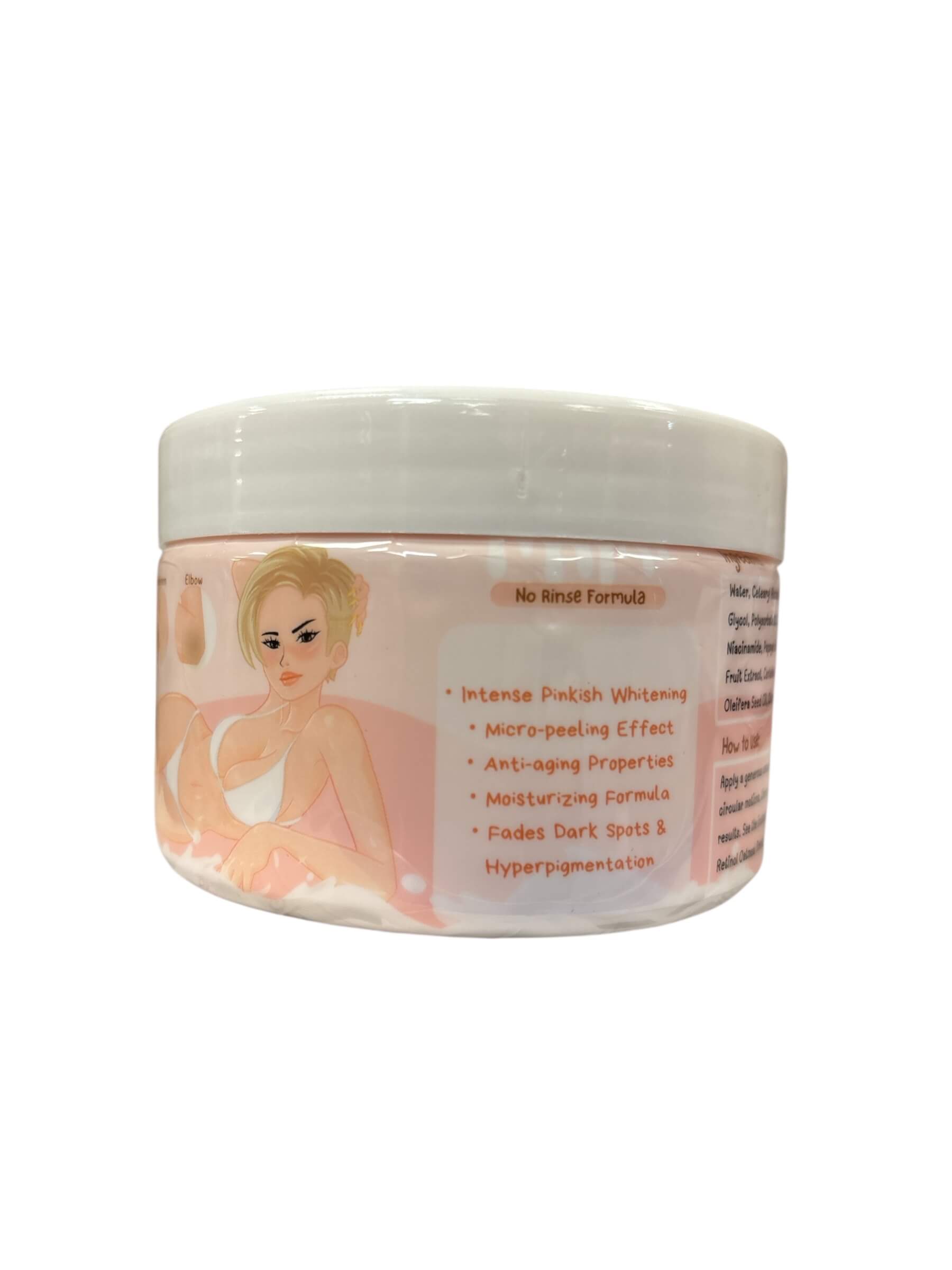 Pretty Jin Peachy White Scrub has a fruity peach fragrance

