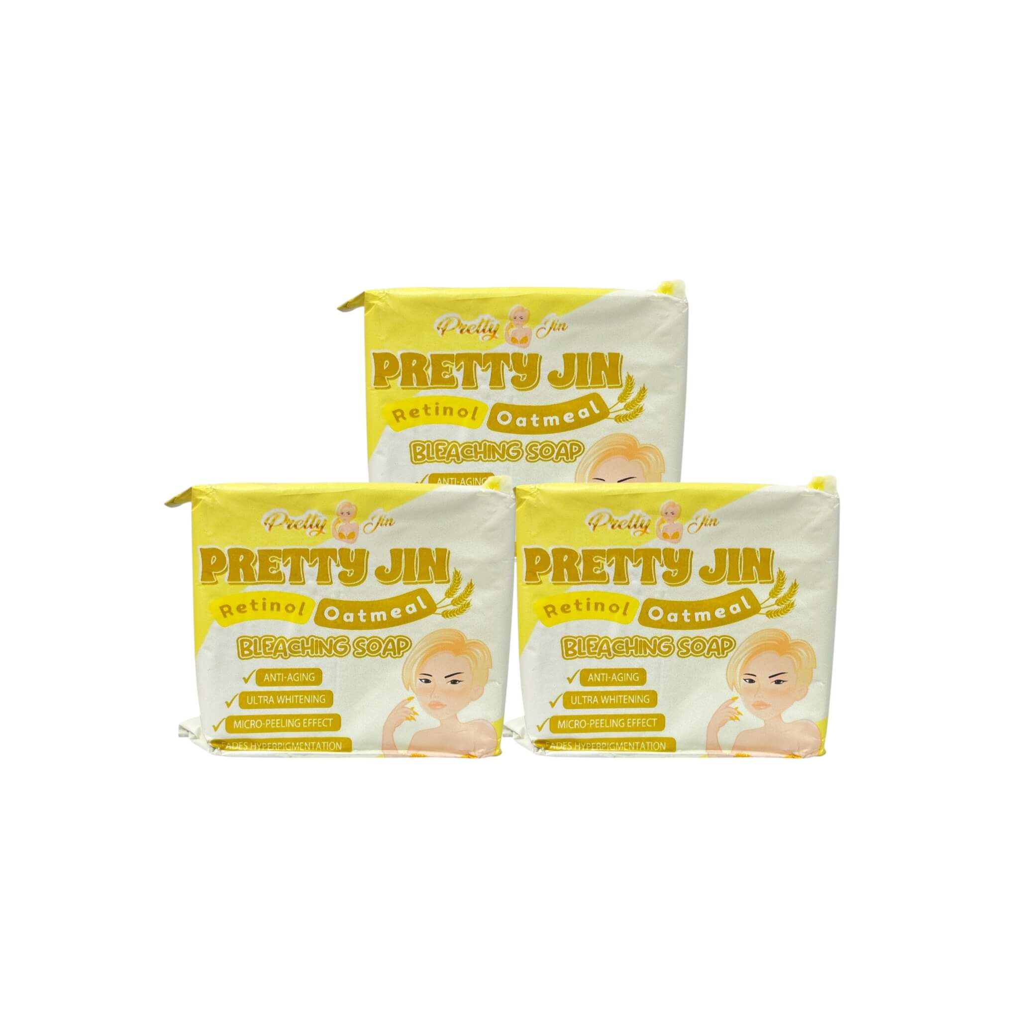 Pretty Jin Retinol Oatmeal Soap Set with moisturizing care for daily use

