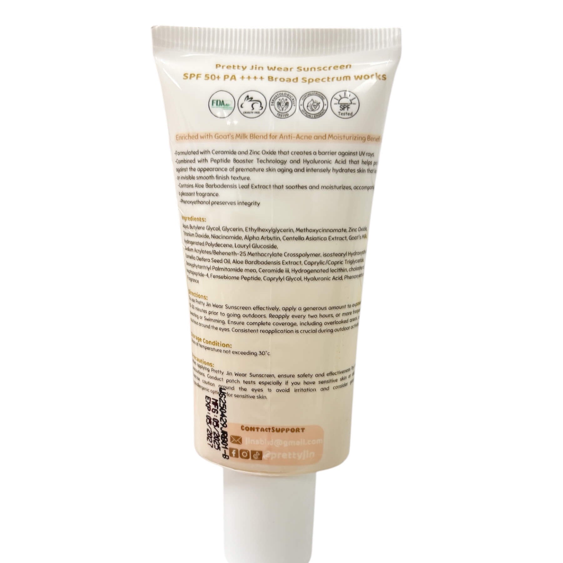 Pretty Jin WEAR Sunscreen SPF 50 with lightweight texture

