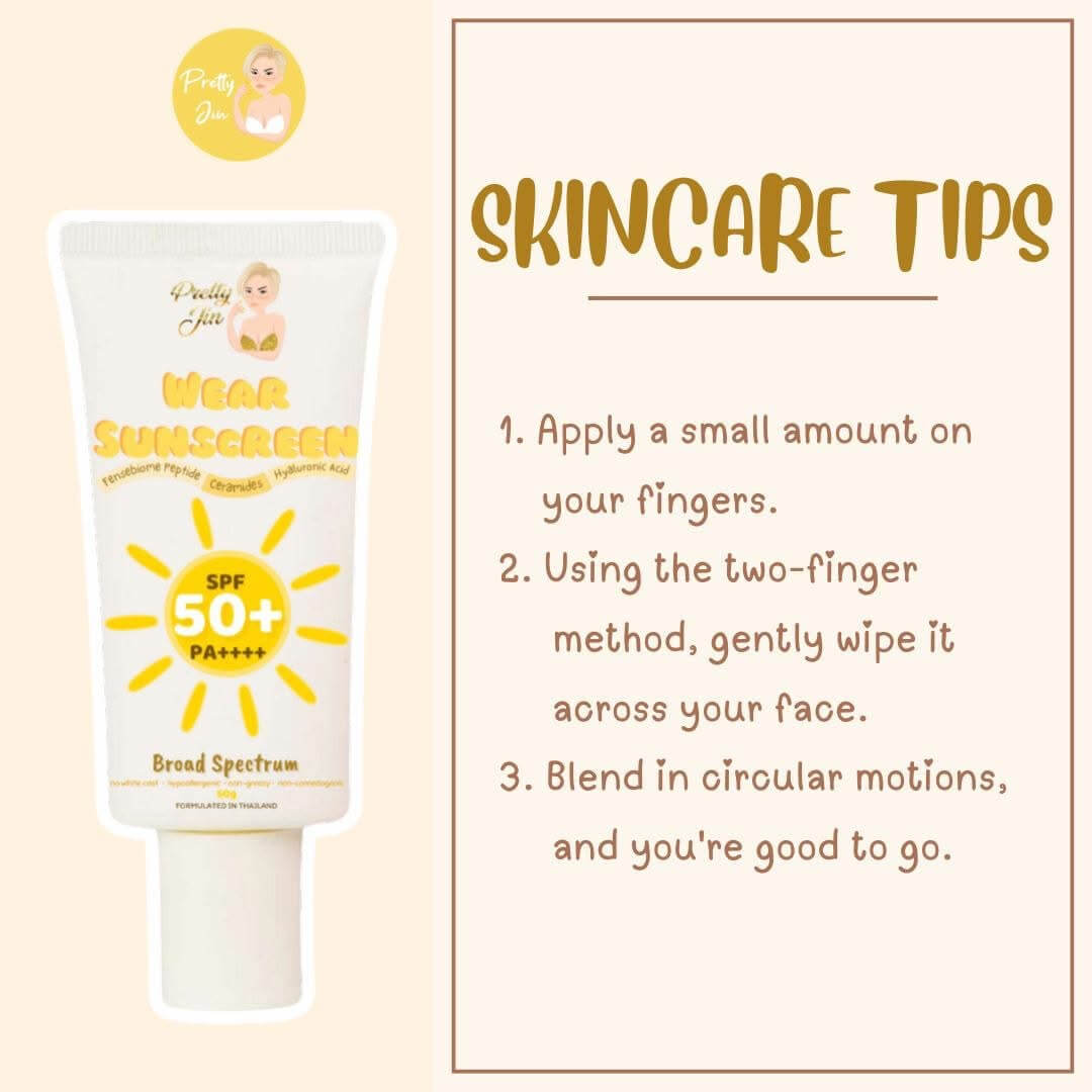 Pretty Jin WEAR Sunscreen SPF 50 with non-greasy finish

