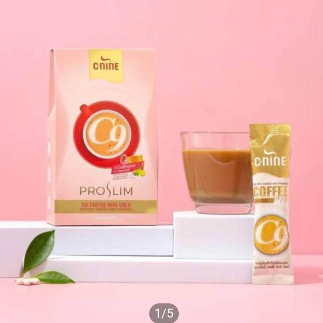Pro Slim C9 Coffee Mix Gold instant coffee with collagen and a creamy blend