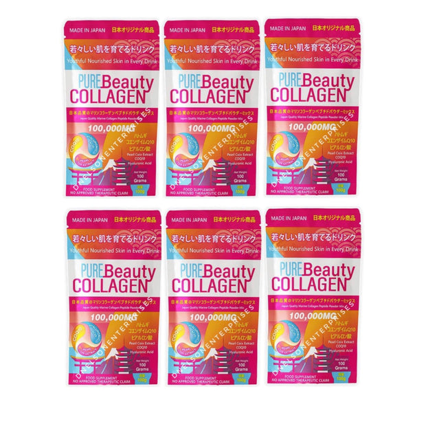 6 Packs Pure Beauty Collagen 100,00MG Made in Japan - Wholesale