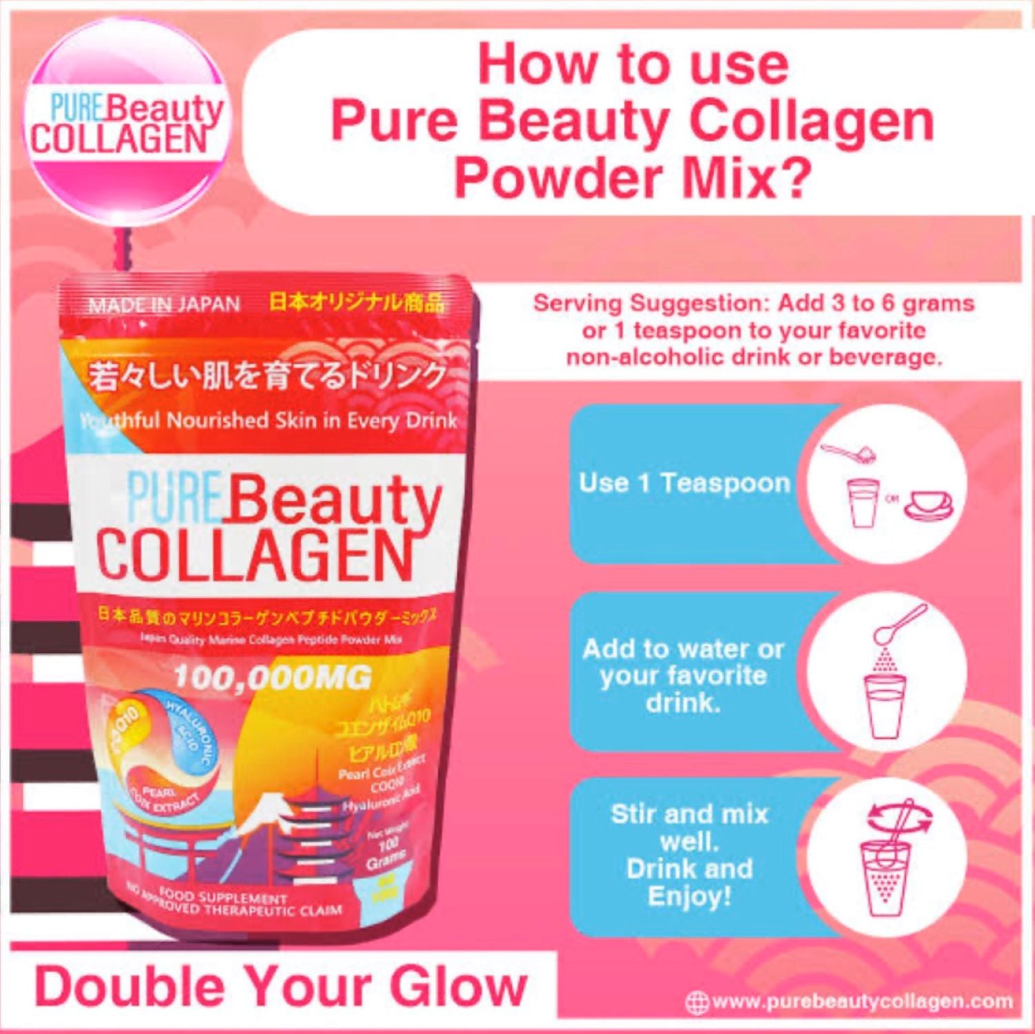 Luxcent Glutathione and Pure Beauty Collagen Powder Combo