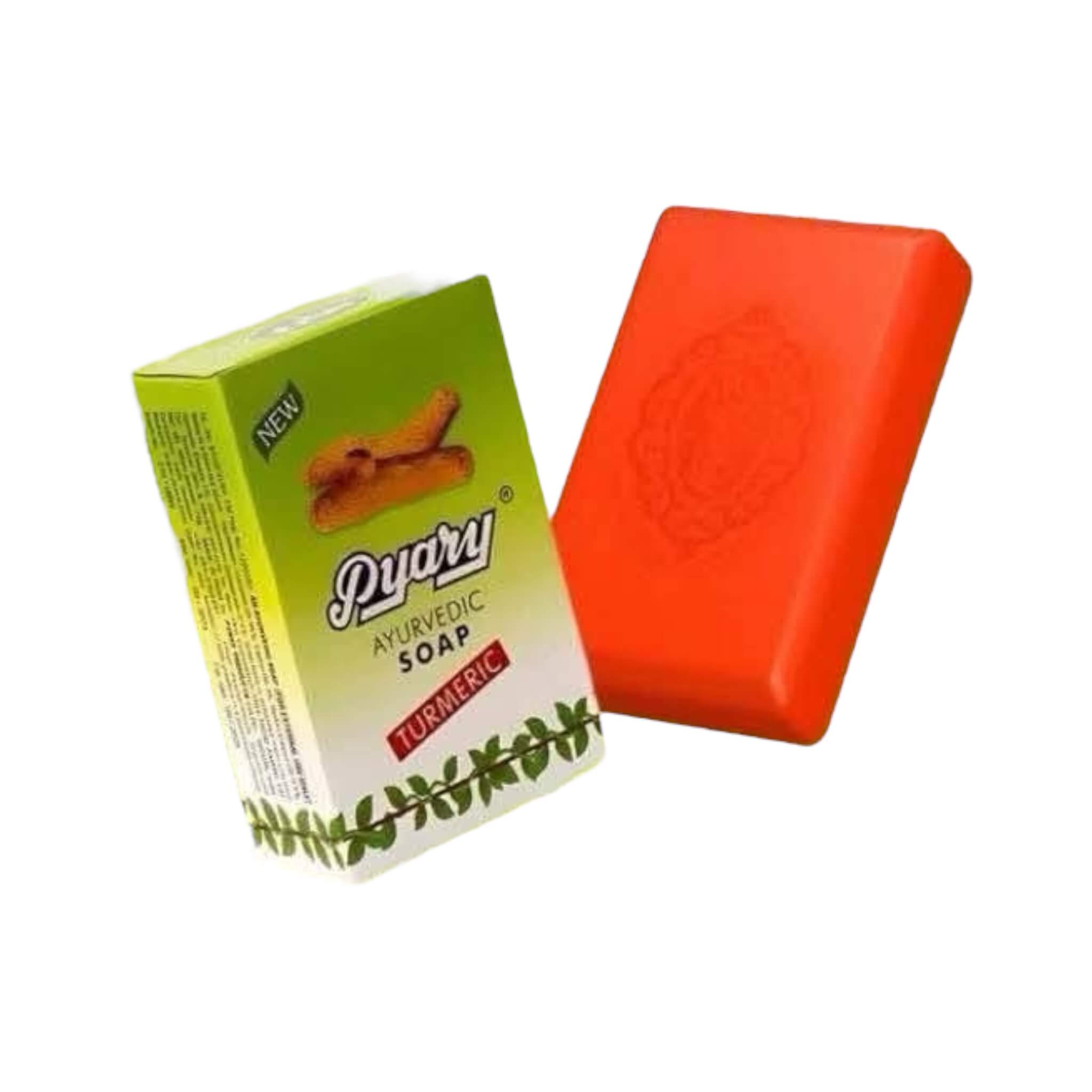 Pyary 100% Vegetable Ayurvedic Soap with Turmeric & Natural Oils – Gentle Herbal Cleanser for Healthy, Radiant Skin – Free from Animal Fat – 75g Bar