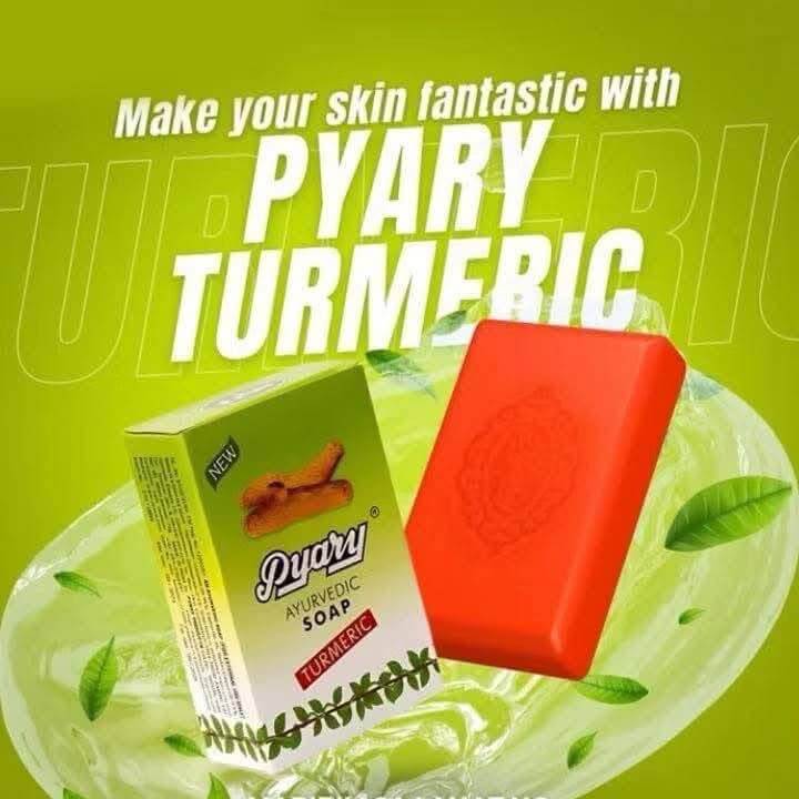 Pyary 100% Vegetable Ayurvedic Soap with Turmeric & Natural Oils refreshing bath soap made with pure ingredients.