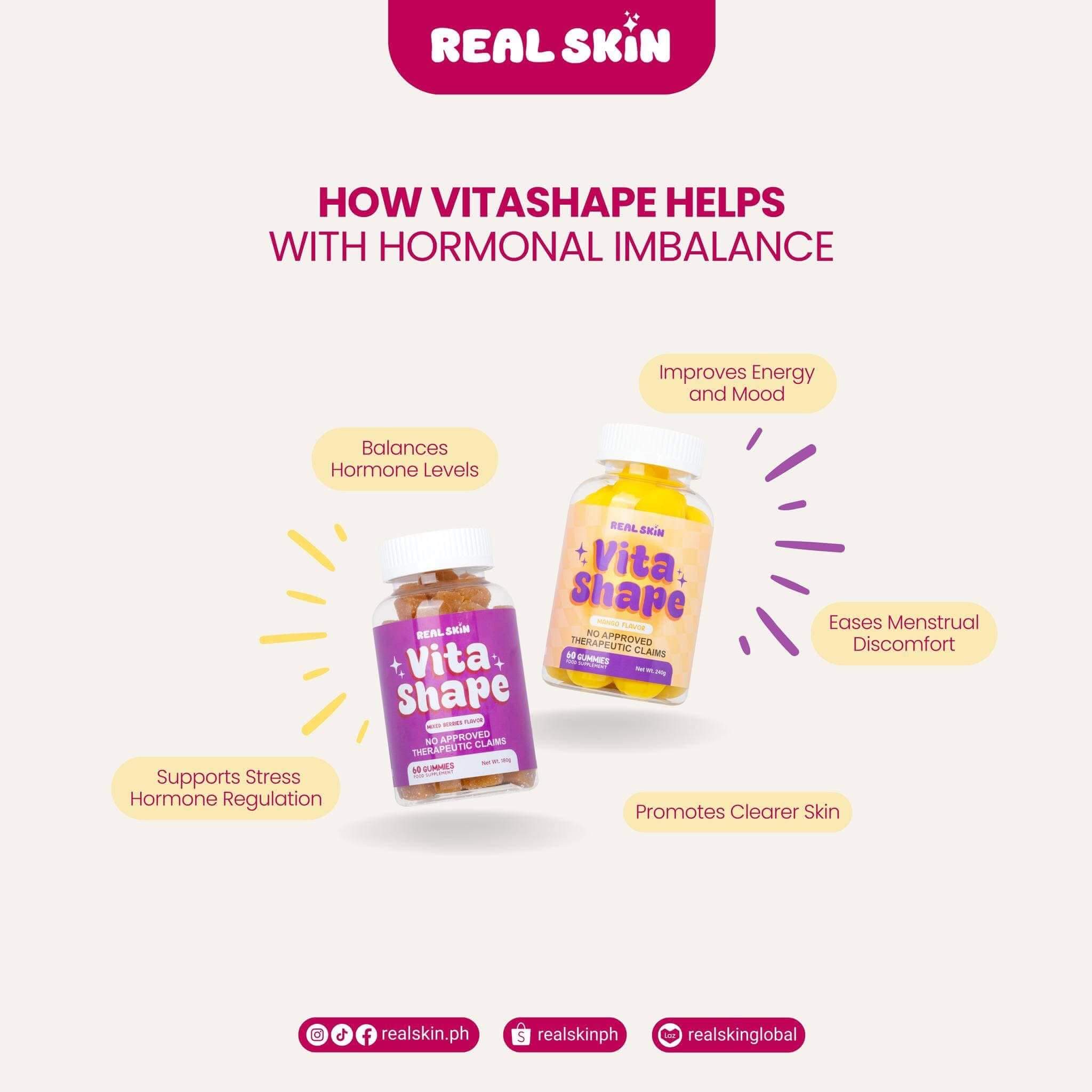 REAL SKIN Vita Shape Gummies created for an active and balanced lifestyle


