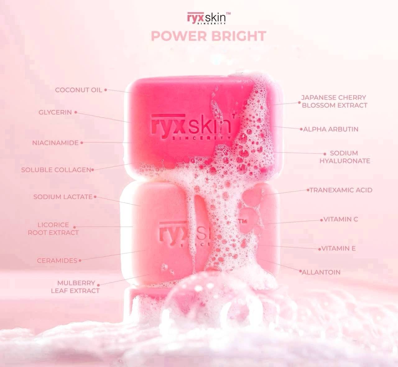 RYX Skin Power Bright Beauty Bar produces a rich foaming lather

