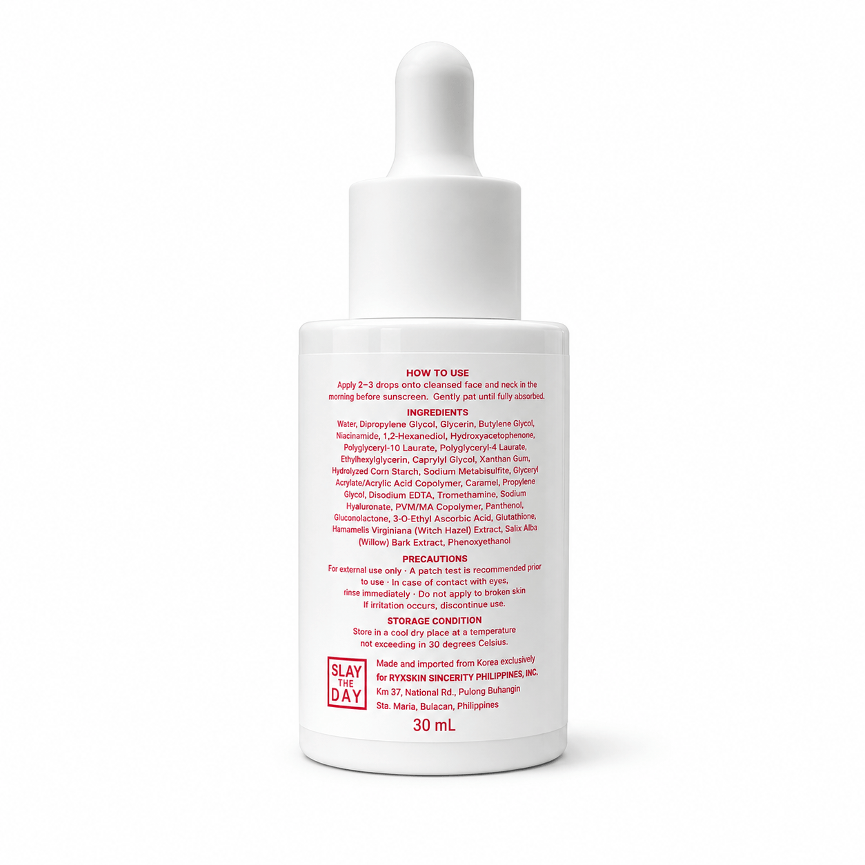 RYX Skin Sincerity Hydraglow Bright+ Morning Serum 30mL Korean Glow D Nelson Enterprises RYX Skin Sincerity Hydraglow Bright+ Morning Serum 30mL Korean Glow D Nelson Enterprises