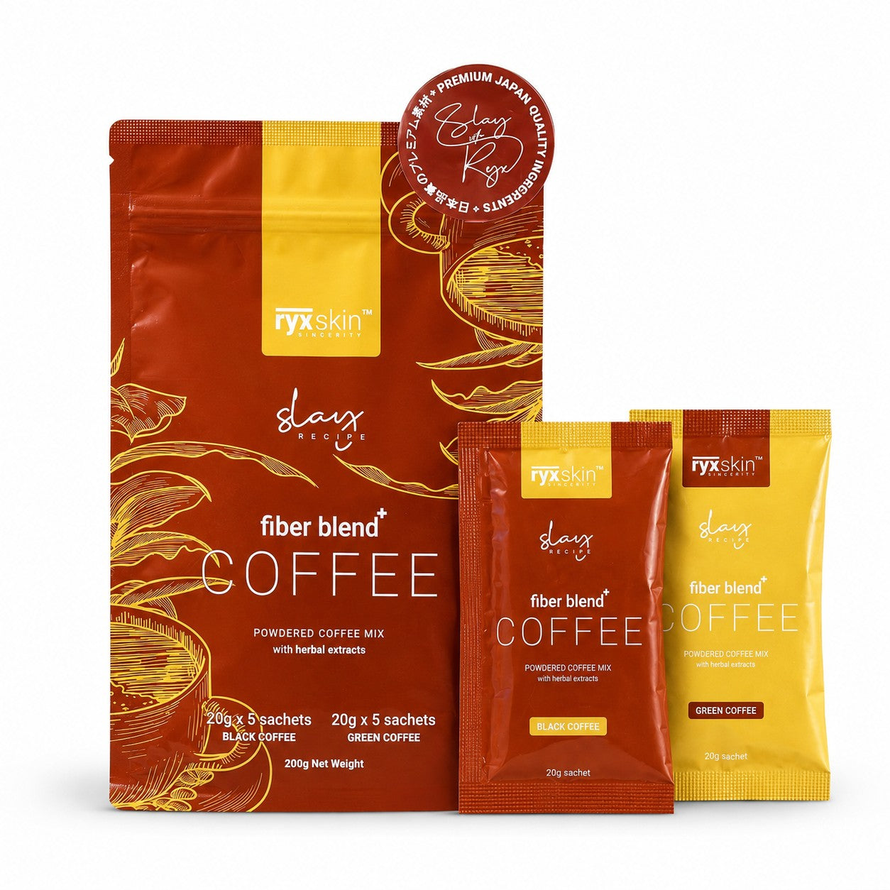 RYX Skin Sincerity Slay Recipe Fiber Blend+ Coffee, 200g for a convenient daily coffee routine
