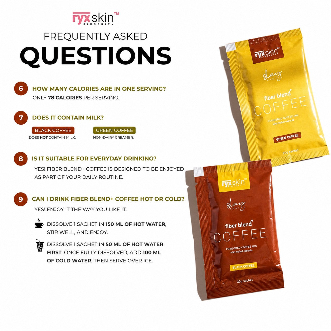 RYX Skin Sincerity Slay Recipe Fiber Blend+ Coffee, 200g for a wellness-focused coffee routine