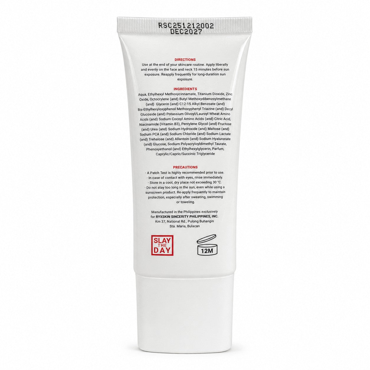 RYX Skin Sincerity Sunshield SPF 50 PA+++ 50ml broad-spectrum formula for daily outdoor protection