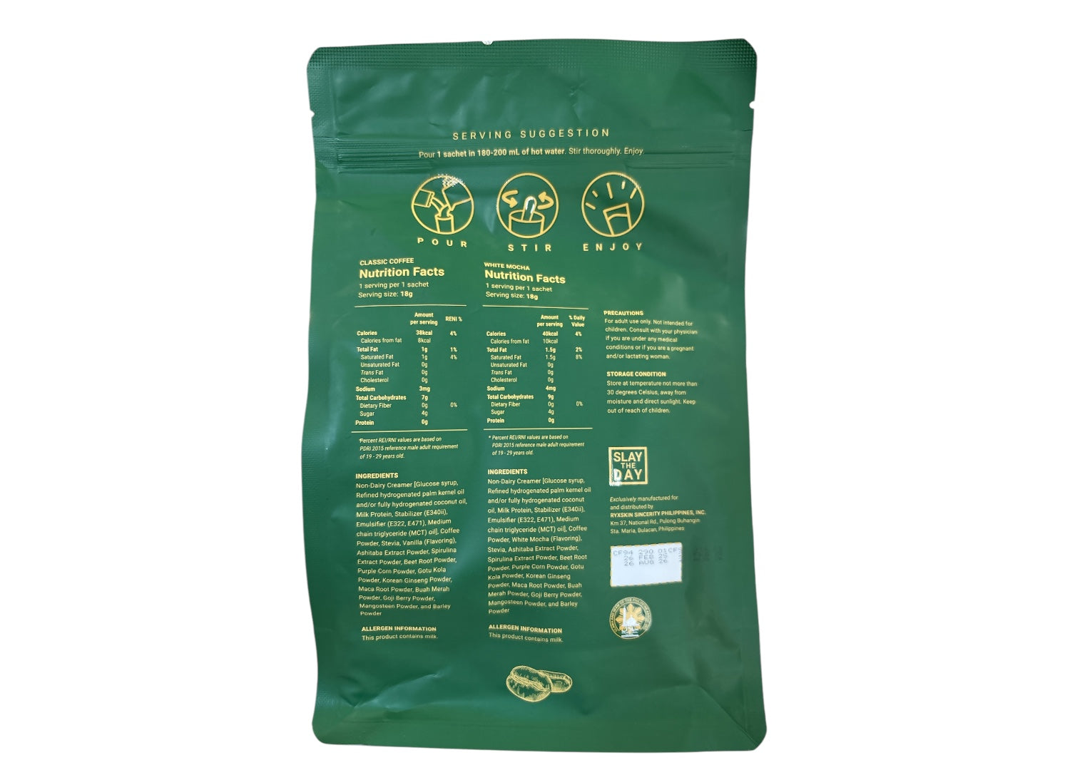 Ryx Coffee: 2 Flavors in one: Classic & White Mocha 10 Sachets