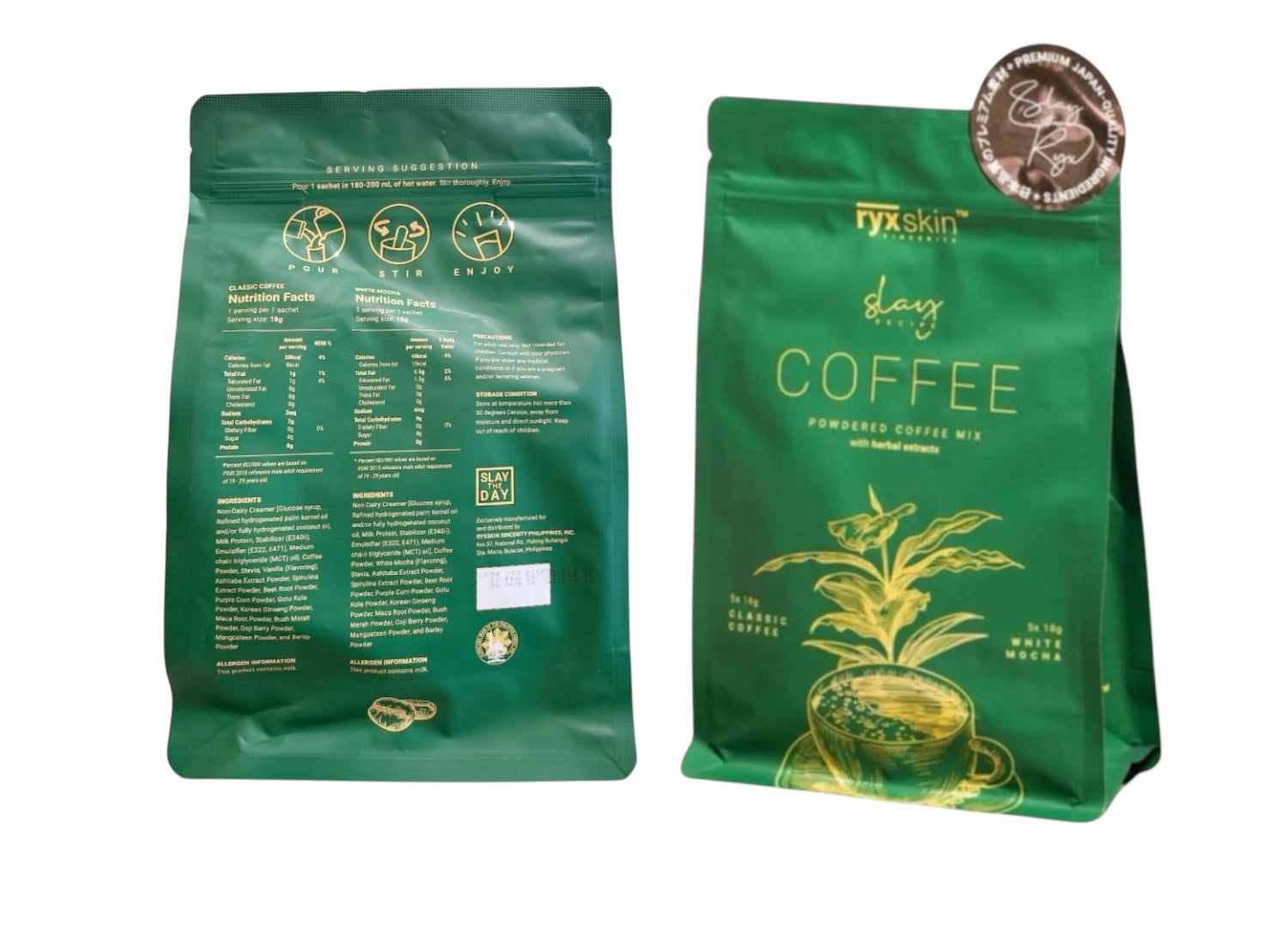 Ryx Coffee: 2 Flavors in one: Classic & White Mocha 10 Sachets
