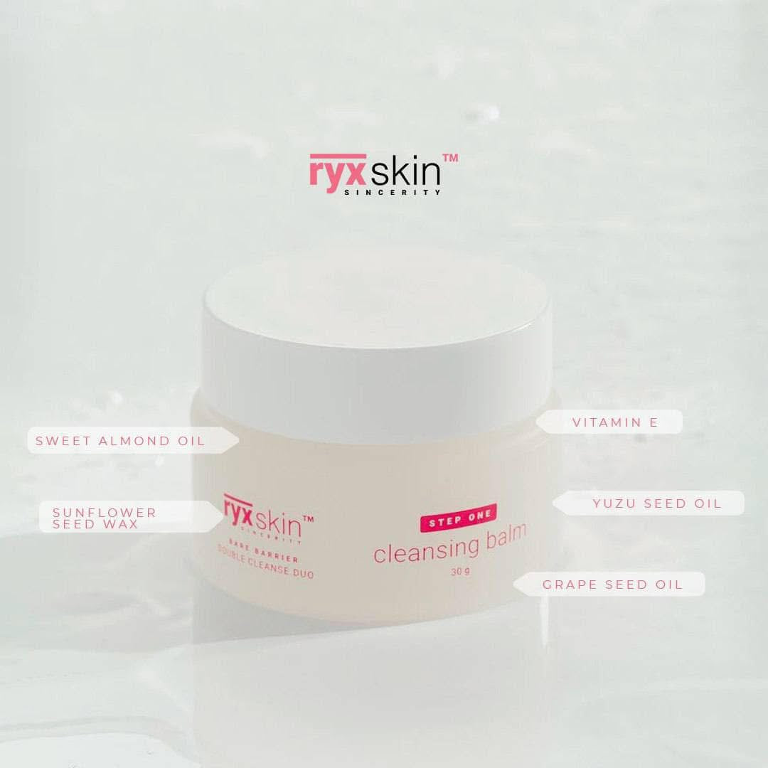 RyxSkin Bare Barrier Double Cleanse Duo formulated for sensitive skin and daily use.