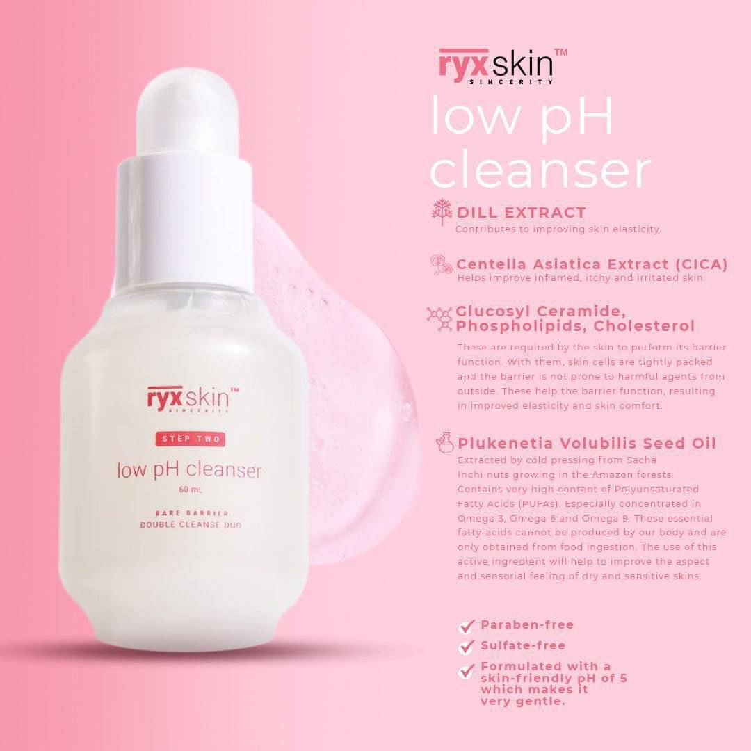 RyxSkin Bare Barrier Double Cleanse Duo gentle face wash suitable for daily cleansing.