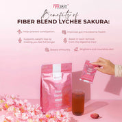 Ryxskin Fiber Blend Lychee Sakura 10 Sachets with glass drink

